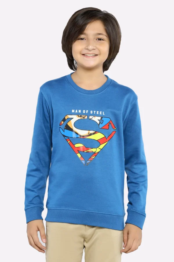 Super Man Printed Boys Sweatshirt